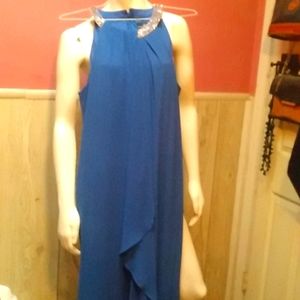 Long elegant Royal blue gown/dress. .
